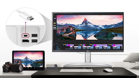 Màn hình LG 27UP850-W - Thỏa sức kết nối qua cổng USB-C
