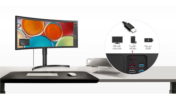 Màn hình LG 34WN80C-B - Kết nối đa dạng, làm việc dễ dàng