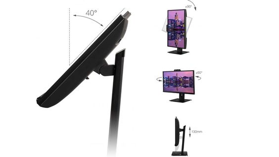 Màn hình Viewsonic VG2440V - Trục đỡ công thái học linh hoạt