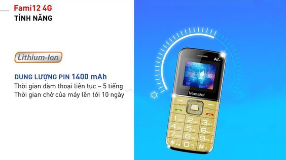 Pin 1.400 mAh, đàm thoại liên tục 5 giờ 1