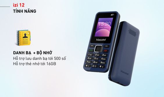Hỗ trợ thẻ nhớ 16GB và danh bạ 500 số 8