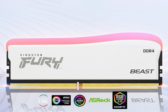 RAM Kingston Fury Beast White RGB 16GB (2x8GB) DDR4 3200Mhz (KF432C16BWAK2/16)