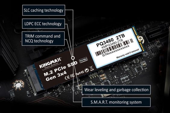 Ổ cứng SSD Kingmax PQ3480 512Gb NVMe PCIe Đọc 2300MB/s - Ghi/ 1700MB/s 5