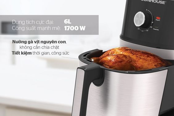 Nồi chiên không dầu Sunhouse SHD4056VM dung tích lớn 6L 