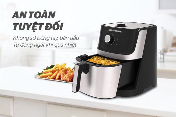 Nồi chiên không dầu Sunhouse SHD4056VM an toàn khi sử dụng