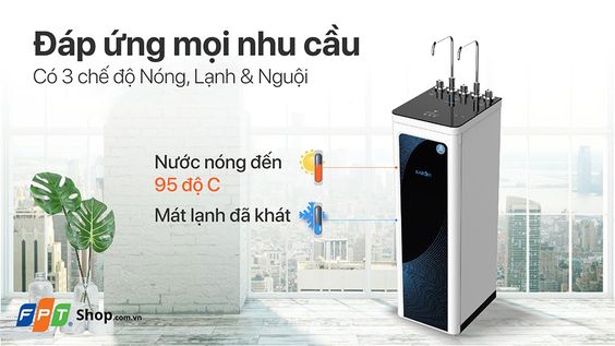 Máy lọc nước Karofi KAD-D52 cung cấp nước nóng lạnh theo nhu cầu