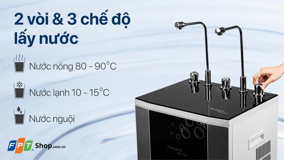Kangaroo 10 lõi KG10A5 VTU trang bị 2 vòi, 3 chế độ lấy nước