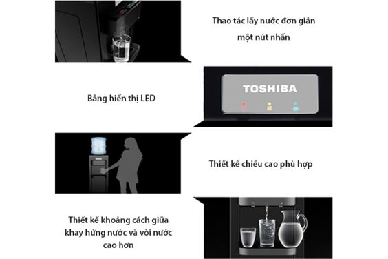 Cây nước nóng lạnh Toshiba RWF-W1917TV thiết kế cao cấp, sang trọng 
