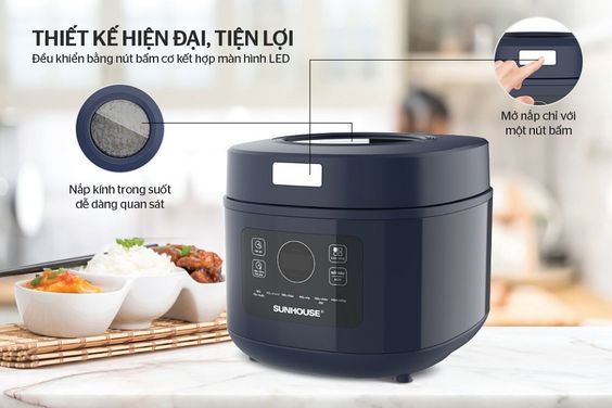 Nồi cơm điện tử Sunhouse 1 lít SHD8802 3