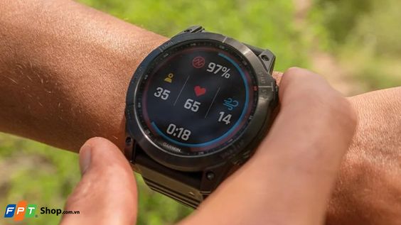 Garmin Fenix 7 Sapphire, Solar, Màu Xám Carbon DLC viền Titanium
