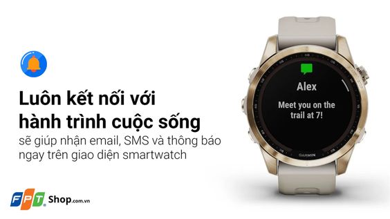 Garmin Fenix 7S, Sapphire, Solar, Màu hồng vàng Titanium 20