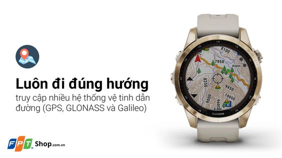 Garmin Fenix 7S, Sapphire, Solar, Màu hồng vàng Titanium 60