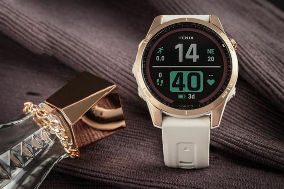 Garmin Fenix 7S, Sapphire, Solar, Màu hồng vàng Titanium 3