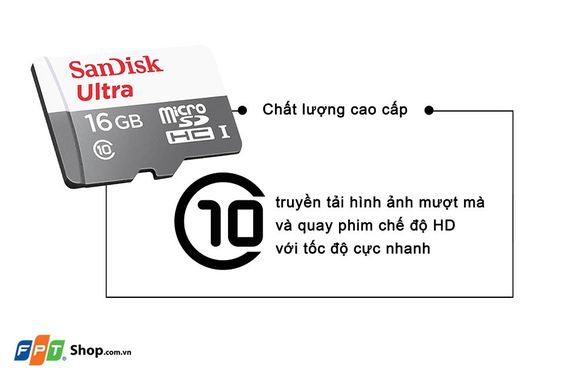 Truyền tải dữ liệu Thẻ nhớ 16GB Sandisk Class 10