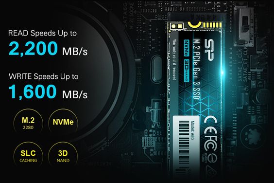 Ổ cứng SSD Silicon Power A60 256GB M.2 NVMe - Đọc: 2200 MB/s - Ghi: 1600 MB/s