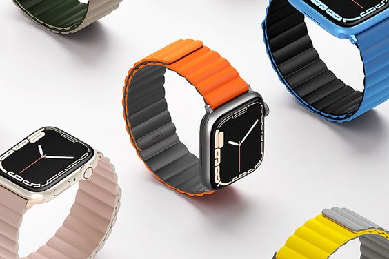 Dây đeo Apple Watch UNIQ Silicone 42/44/45mm màu Xanh dương/Đen