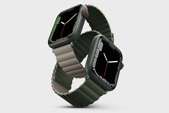 Dây đeo Apple Watch UNIQ Silicone 42/44/45mm màu Xanh dương/Đen