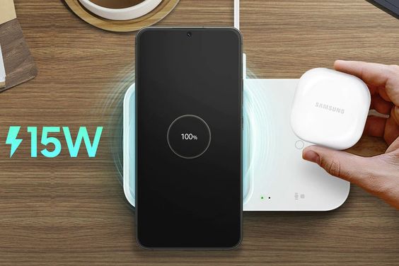 Đế sạc đôi không dây Samsung 15W kèm sạc cáp