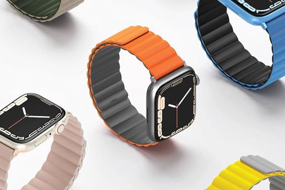 Dây đeo Apple Watch UNIQ Silicone 41/40/38mm màu Xanh dương/Đen