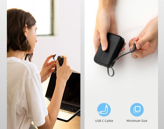 Pin sạc dự phòng Innostyle Powergo Mini 22.5W USB-C 10000mAh Đen