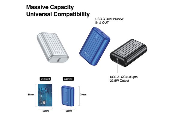 Pin sạc dự phòng Mazer SUPPER Mini QC3.0/PD 22.5W 10000mAh