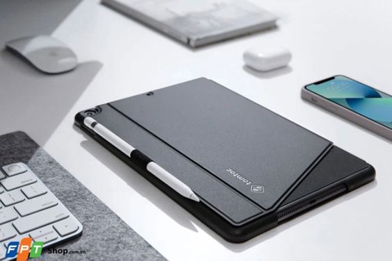 Bao da IPAD 10.2 TOMTOC VERTICAL màu đen