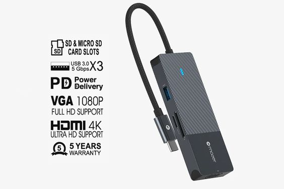 Cáp Hub USB-C 8 in 1 Mazer Multimedia Pro