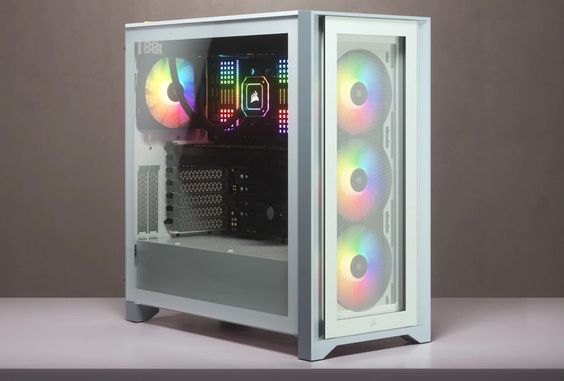 Vỏ Case Corsair iCUE 4000X RGB TG White 1