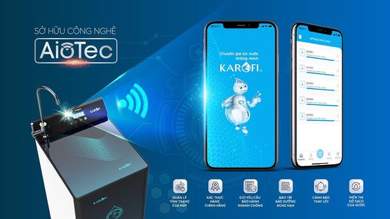 Máy lọc nước Karofi KAQ-P95 có thể kết nối với smartphone