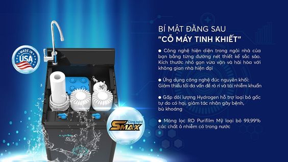 Máy lọc nước Karofi KAQ-P95 ứng dụng công nghệ Smax