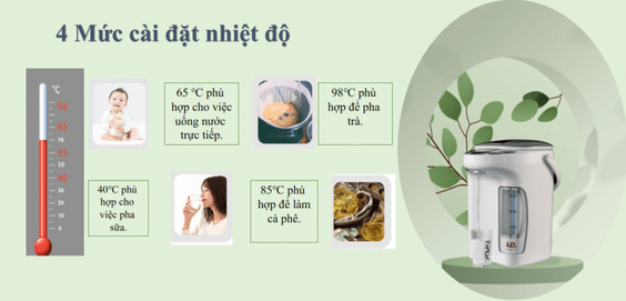 Bình thủy điện Kangaroo 4 lít KG4K1 4 mức giữ ấm nước