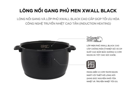 Nồi cơm điện tử Cuckoo 1.8 lít CRP-PK1000S lòng nồi thiết kế tinh tế bền bỉ