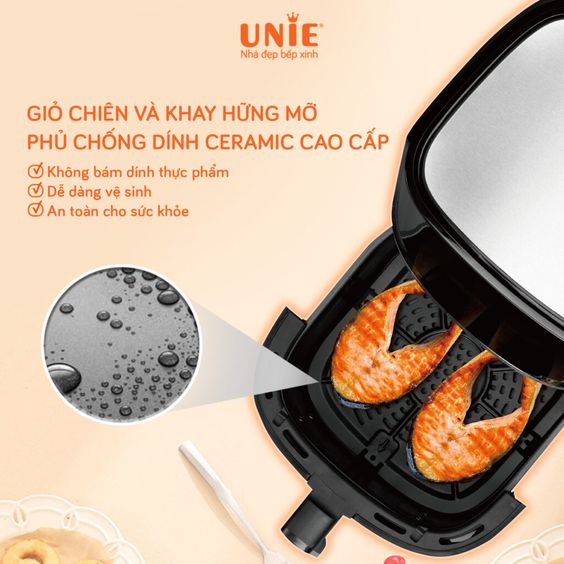 Phụ kiện chống dính trên nồi chiên không dầu Unie UE-600