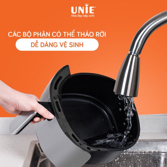 Nồi chiên không dầu Unie UE-600 dễ dàng vệ sinh
