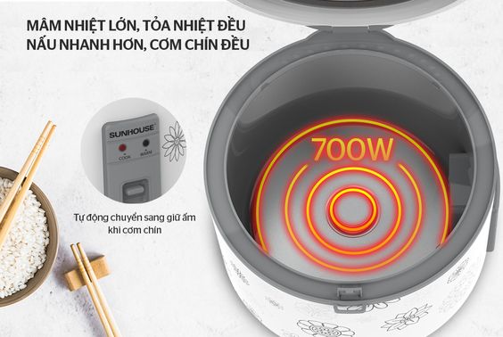 Sunhouse 1.8 lít SHD8603 công suất đến 700W