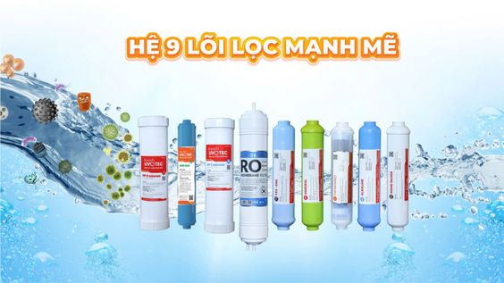 Máy lọc nước nóng lạnh KAROFI LIVOTEC 612 trang bị 9 lõi lọc mạnh mẽ