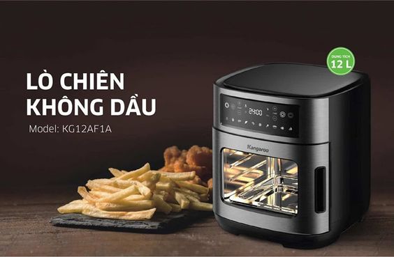 Nồi chiên không dầu Kangaroo KG12AF1A thiết kế sang trọng