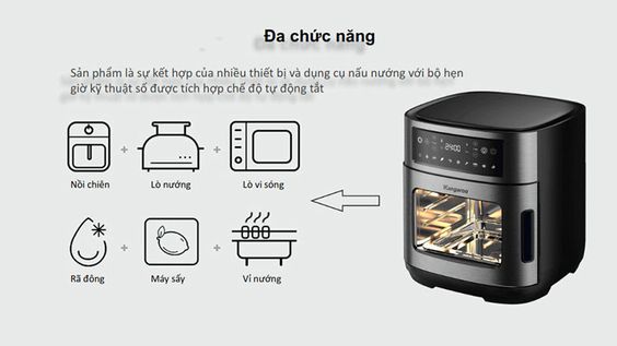 Nồi chiên không dầu Kangaroo KG12AF1A nhiều chức năng