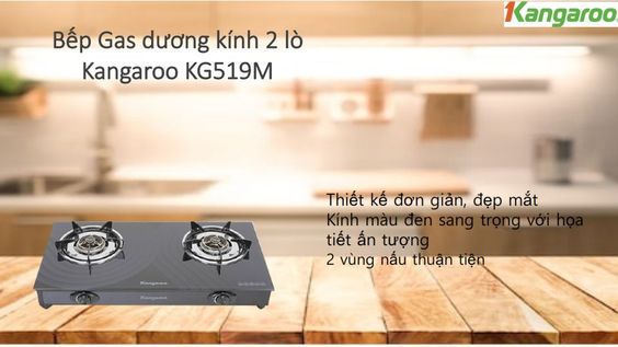 Bếp gas đôi dương kính Kangaroo KG519M sở hữu 2 vùng nấu tiện lơj