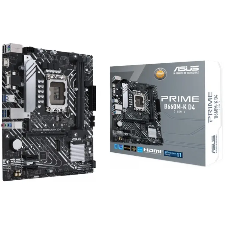 Mainboard Asus Prime B660M-K D4-CSM ( LGA1700 - m-ATX Form Factor - DDR4 )