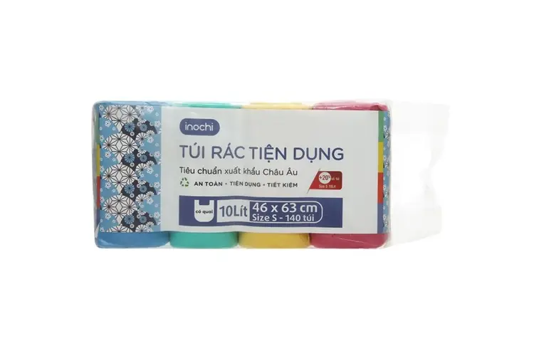 Lô túi rác màu tiện dụng Inochi Soji (4x10L)