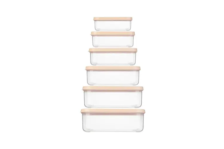 Bộ 6 hộp thực phẩm chữ nhật Inochi Hokkaido (500-750-1000-1500-2000-2500ml)