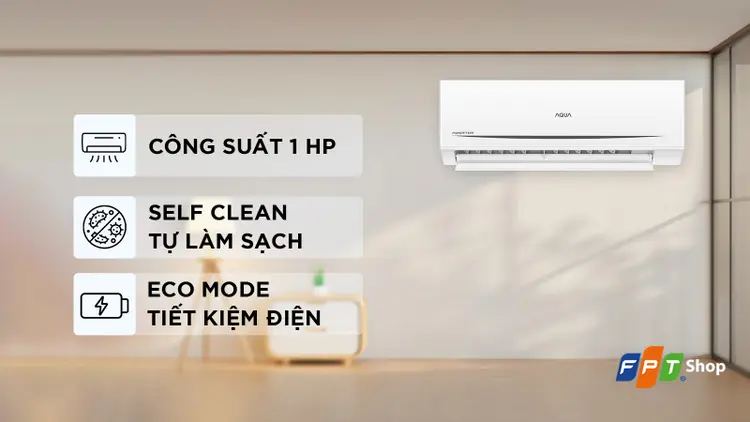 Máy lạnh Aqua Inverter 1 HP AQA-RV10ME | Giao lắp tận nơi