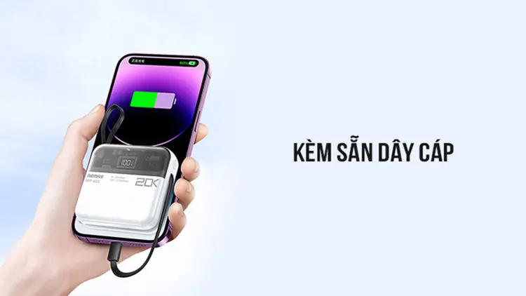 Pin sạc dự phòng 20000mAh QC 3.0/PD 22.5W tích hợp USB-C và Lightning ...