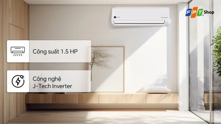 Sharp Inverter 1.5 HP AH-XP13DSW chính hãng, giá rẻ