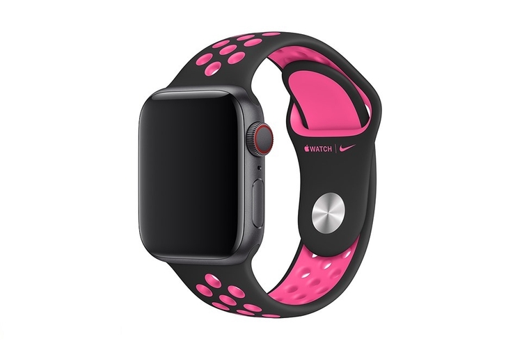 Dây đeo Apple Watch Nike Sport Band 40mm Black/Pink Blast– S/M & M/L