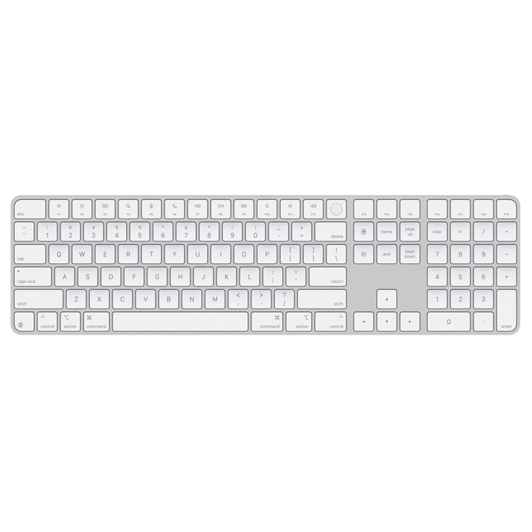 Phụ kiện Apple Bàn phím không dây Magic Keyboard with Touch ID and Numeric Keypad 2024 White MXK73ZA/A