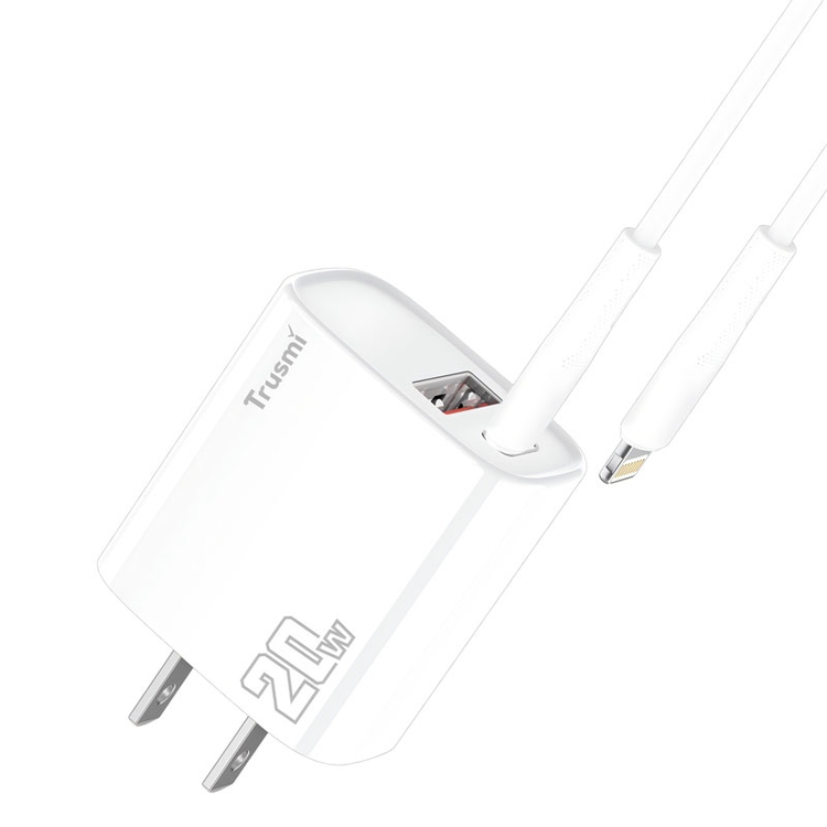 Bộ sạc nhanh 2 cổng 20W kèm cáp Type-C to Type-C 1M CH11-074 Trusmi