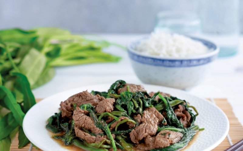 Xào rau muống xanh non bằng nồi (ảnh 6)