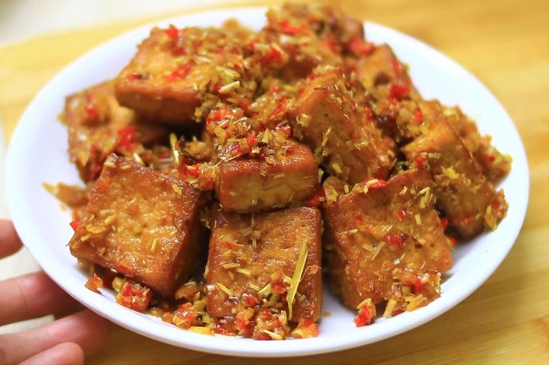 Đậu phụ chiên sả ớt